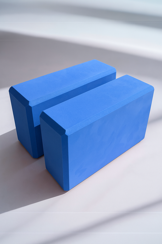 Yogablock aus Schaumstoff PE-Schaumstoff 2er Set blau Yogaübungen Asanas