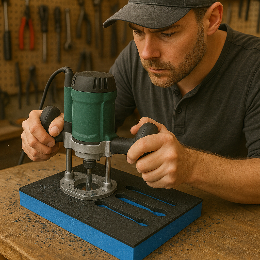 Werkzeugeinlagen selber machen Werkzeugeinlagen selber fräsen Schaumstoff für Werkzeugeinlagen