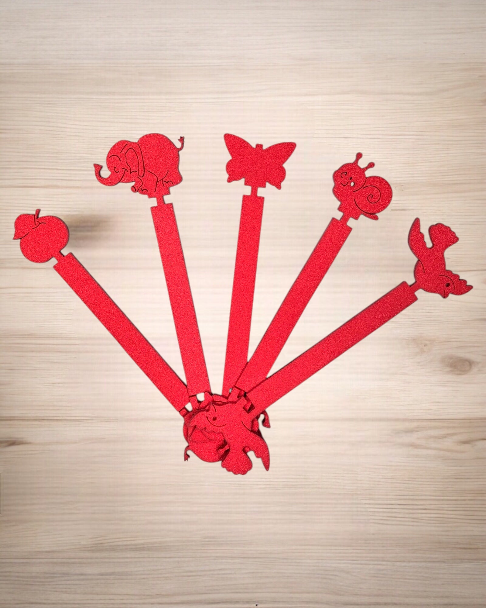 Serviettenringe mit Tiermotiven aus Schaumstoff rot