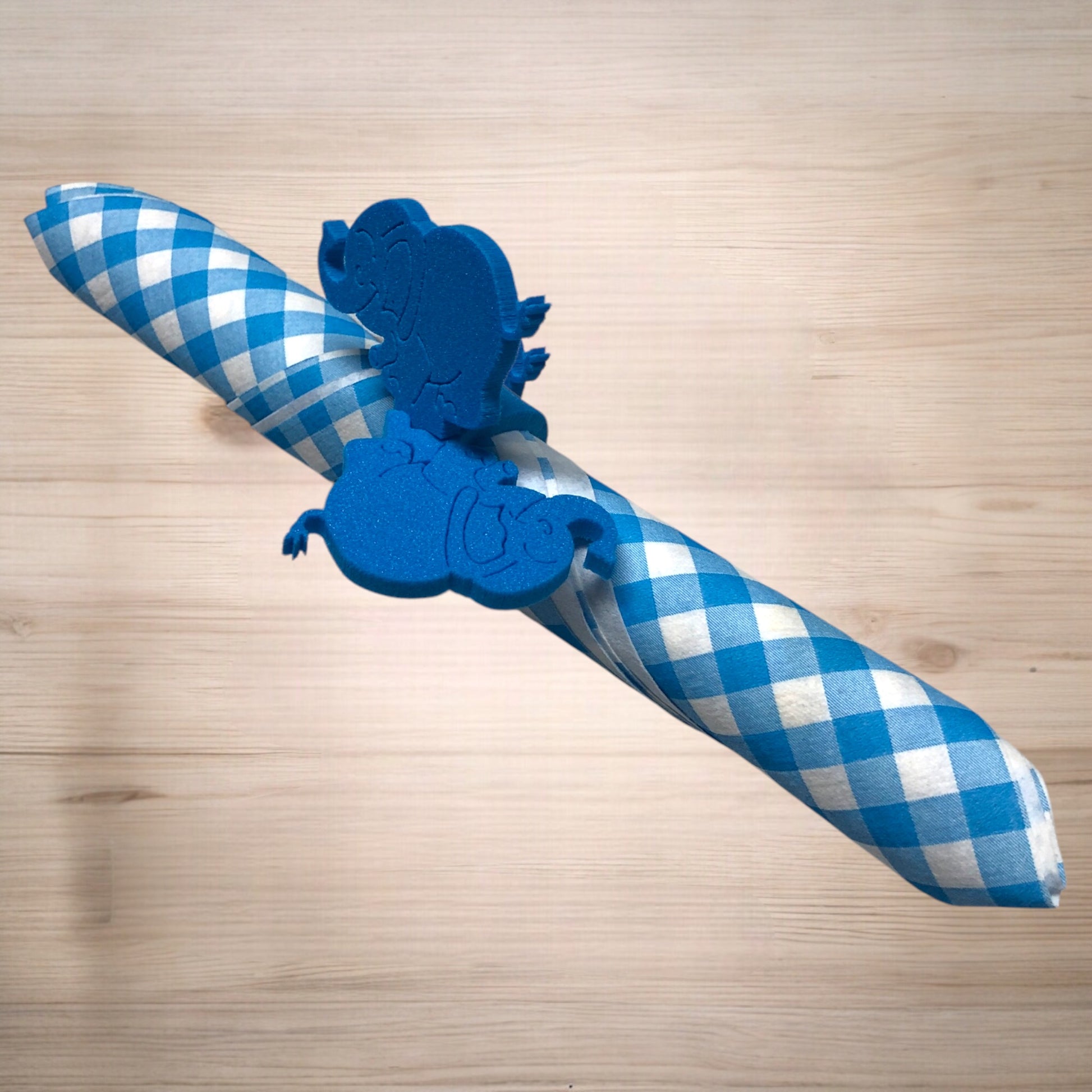 Serviettenringe mit Elefant aus Schaumstoff blau