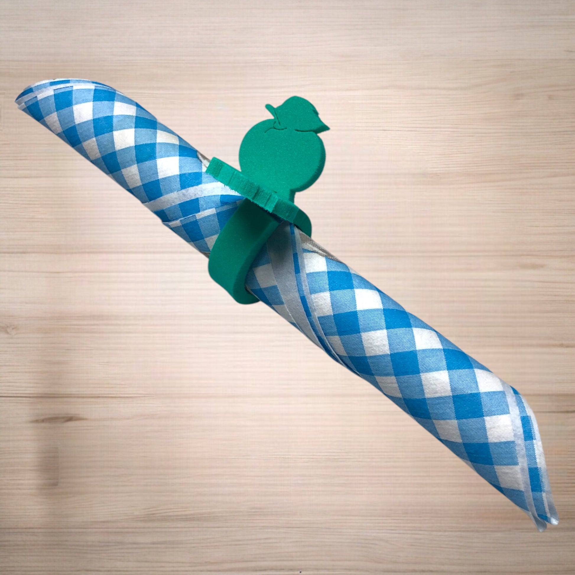 Serviettenringe mit Apfel aus Schaumstoff grün