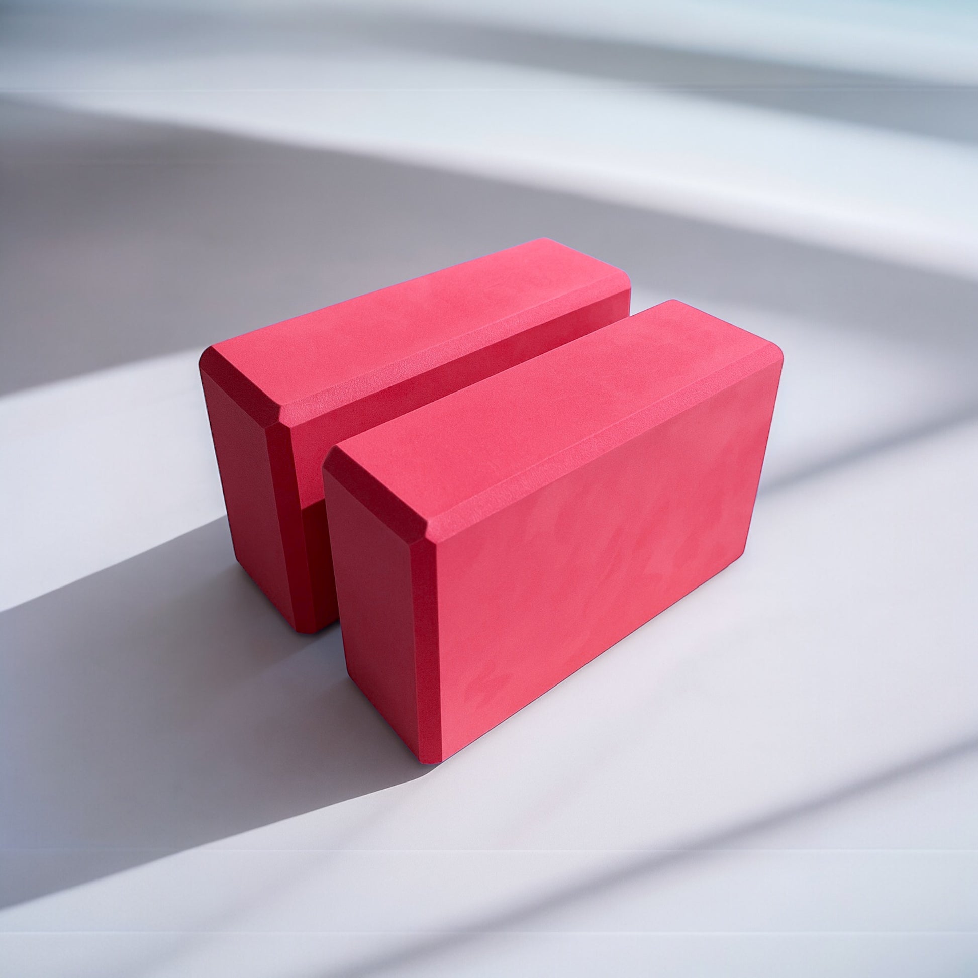 Yogablock aus Schaumstoff PE-Schaumstoff 2er Set rot Yogaübungen Asanas