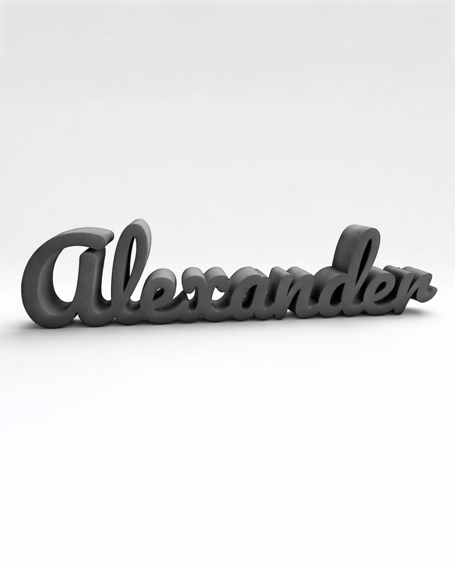 Individueller Schaumstoff Schriftzug in Anthrazit, 10 cm hoch, 3D Name zum Aufstellen, Made in Germany