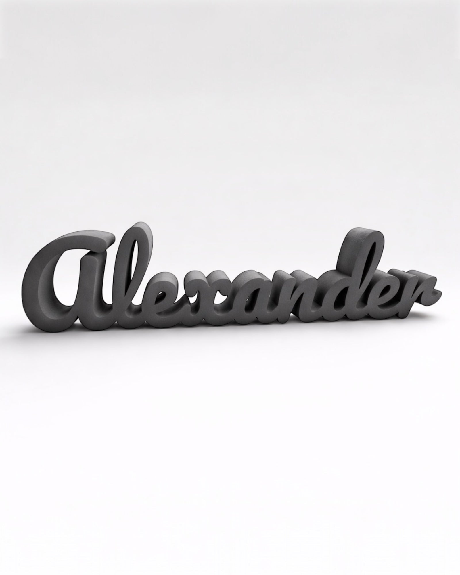 Individueller Schaumstoff Schriftzug in Anthrazit, 10 cm hoch, 3D Name zum Aufstellen, Made in Germany