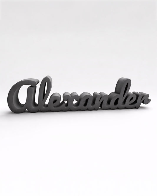 Individueller Schaumstoff Schriftzug in Anthrazit, 10 cm hoch, 3D Name zum Aufstellen, Made in Germany