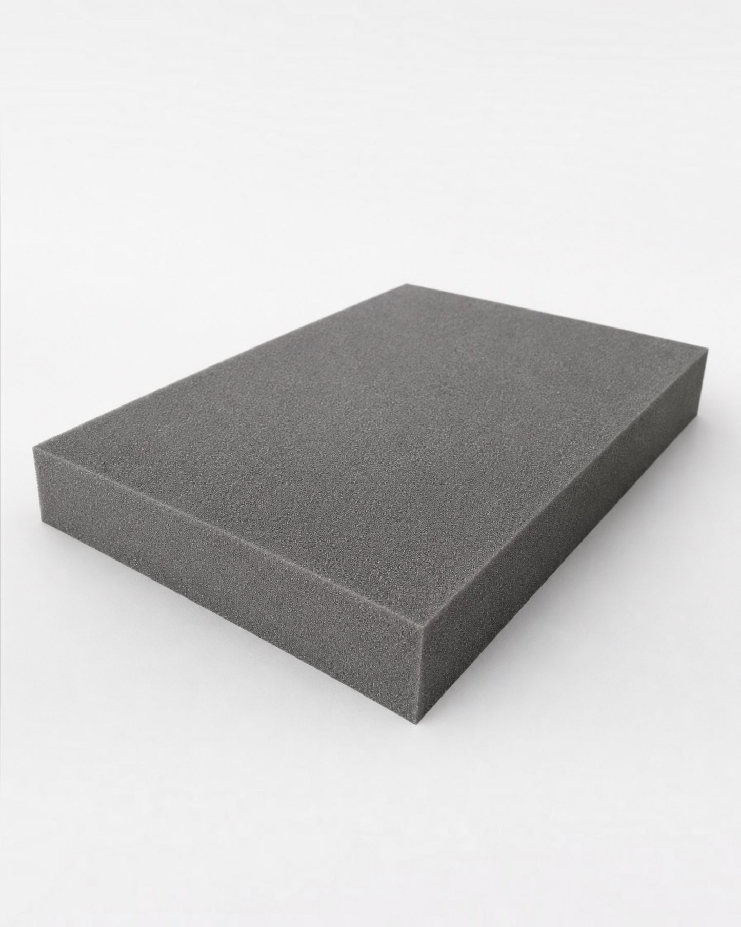 Grauer Polyester PUR Schaumstoff Zuschnitt 55,5 × 35,5 × 7 cm als Verpackungsschaumstoff und Schutzpolster