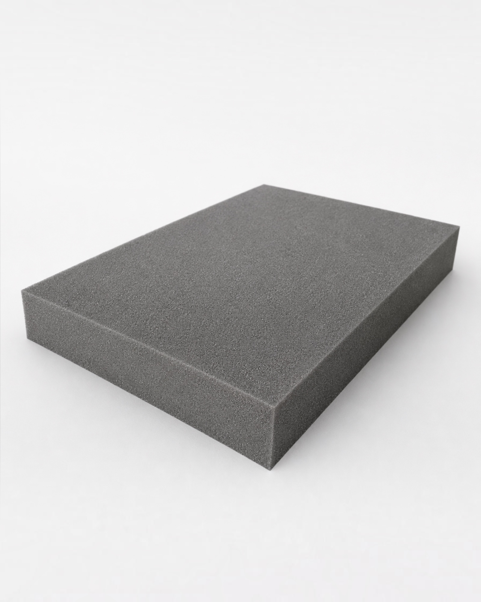 Grauer Polyester PUR Schaumstoff Zuschnitt 55,5 × 35,5 × 7 cm als Verpackungsschaumstoff und Schutzpolster