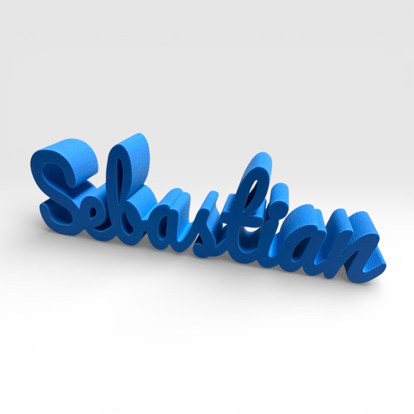 Personalisierter Schaumstoff Schriftzug in Blau, 10 cm hoch, 3D Name zum Aufstellen, Made in Germany