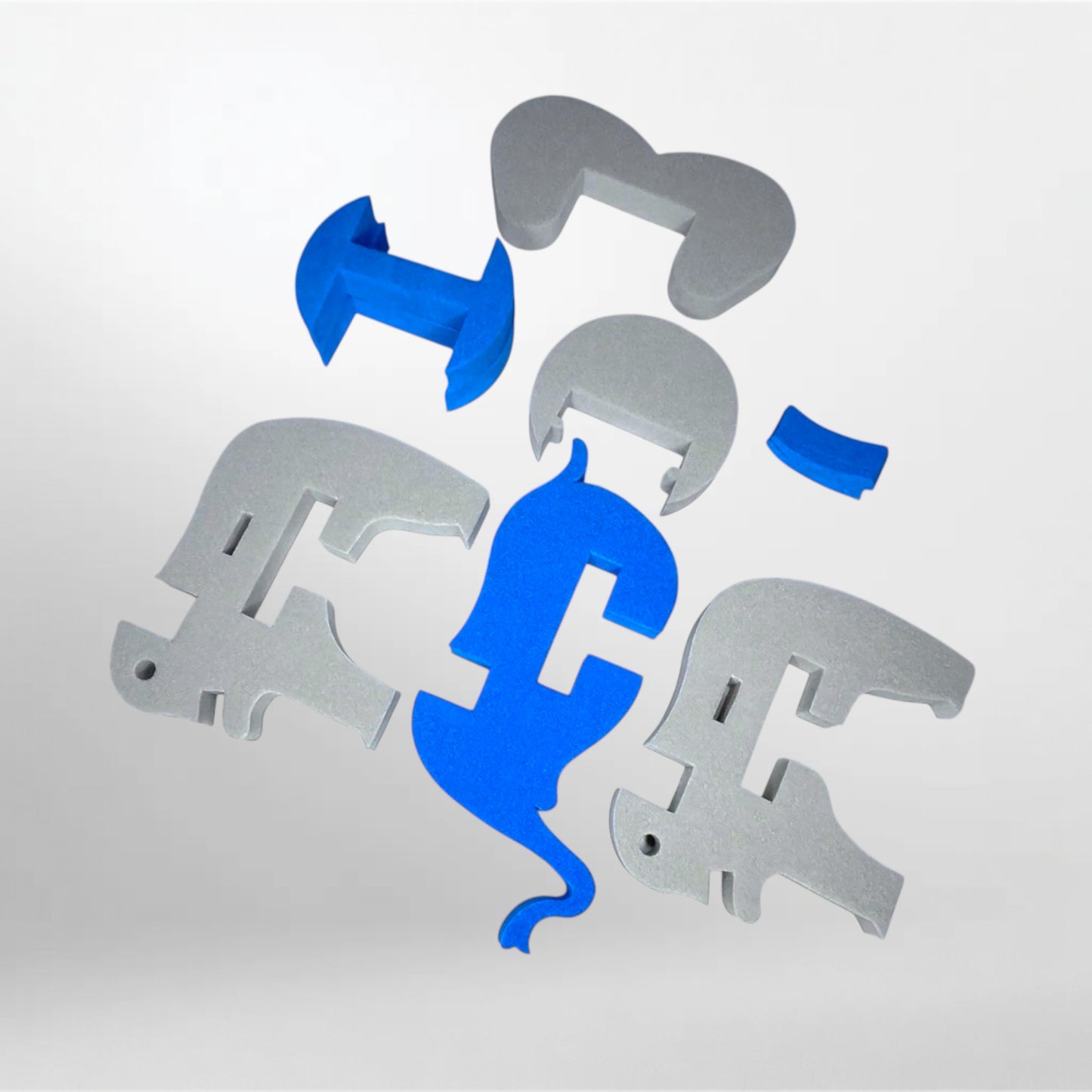 2 Schaumstoffbögen mit Elefantenteilen zum Zusammenstecken – Lernspielzeug für Kinder